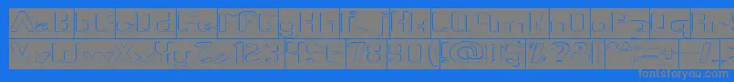 フォントFun Raiser Hollow Inverse – 青い背景に灰色の文字