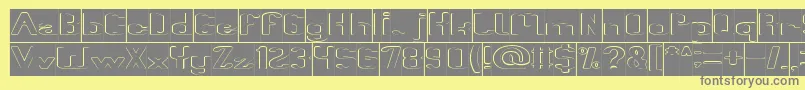Fun Raiser Hollow Inverse Font – Gray Fonts on Yellow Background