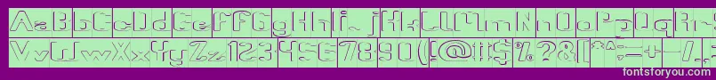 Fun Raiser Hollow Inverse Font – Green Fonts on Purple Background