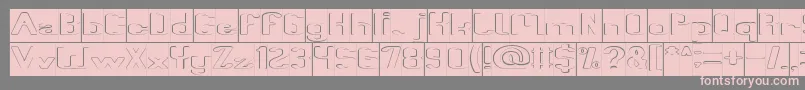 Fun Raiser Hollow Inverse-Schriftart – Rosa Schriften auf grauem Hintergrund