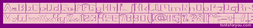 Fun Raiser Hollow Inverse-Schriftart – Rosa Schriften auf violettem Hintergrund