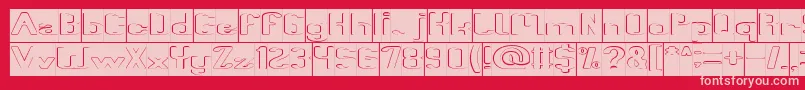 Fun Raiser Hollow Inverse Font – Pink Fonts on Red Background