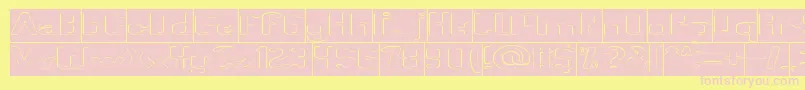 Fun Raiser Hollow Inverse Font – Pink Fonts on Yellow Background