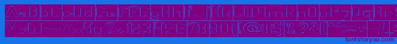 Fun Raiser Hollow Inverse-Schriftart – Violette Schriften auf blauem Hintergrund