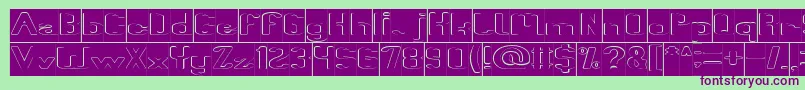 Fun Raiser Hollow Inverse Font – Purple Fonts on Green Background