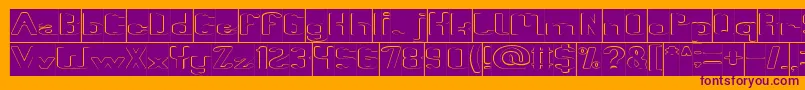 Police Fun Raiser Hollow Inverse – polices violettes sur fond orange