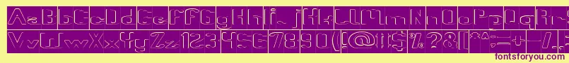 Police Fun Raiser Hollow Inverse – polices violettes sur fond jaune