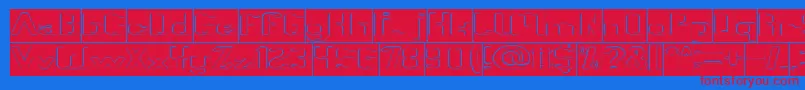 フォントFun Raiser Hollow Inverse – 赤い文字の青い背景