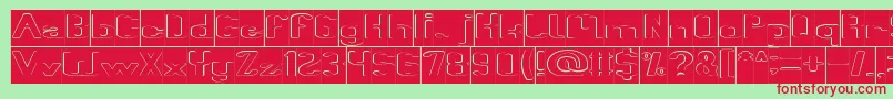 Fun Raiser Hollow Inverse Font – Red Fonts on Green Background