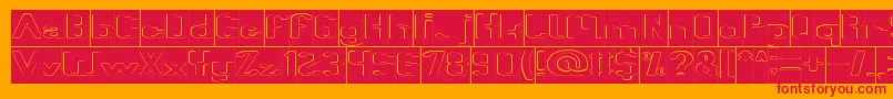 Fun Raiser Hollow Inverse Font – Red Fonts on Orange Background