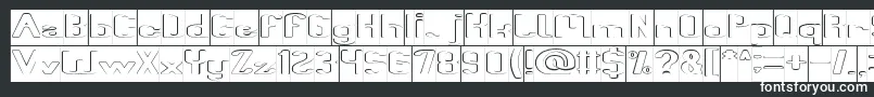 フォントFun Raiser Hollow Inverse – 黒い背景に白い文字