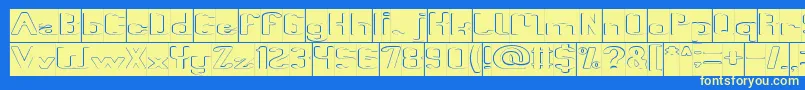 Fun Raiser Hollow Inverse Font – Yellow Fonts on Blue Background