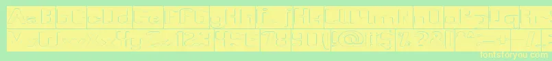 Fun Raiser Hollow Inverse Font – Yellow Fonts on Green Background