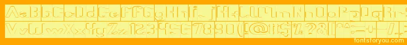 Шрифт Fun Raiser Hollow Inverse – жёлтые шрифты на оранжевом фоне