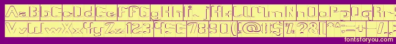 Fun Raiser Hollow Inverse Font – Yellow Fonts on Purple Background