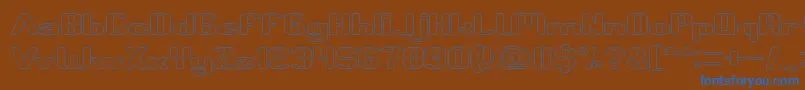 Fun Raiser Hollow Font – Blue Fonts on Brown Background