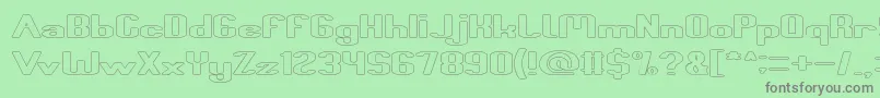 フォントFun Raiser Hollow – 緑の背景に灰色の文字