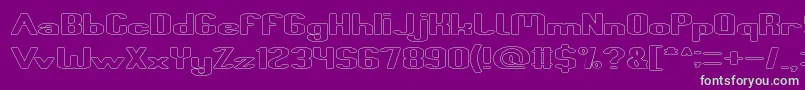 Fun Raiser Hollow Font – Green Fonts on Purple Background