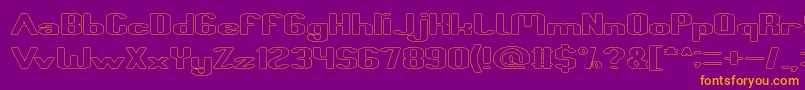 Fun Raiser Hollow-Schriftart – Orangefarbene Schriften auf violettem Hintergrund