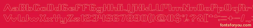Fun Raiser Hollow Font – Yellow Fonts on Red Background