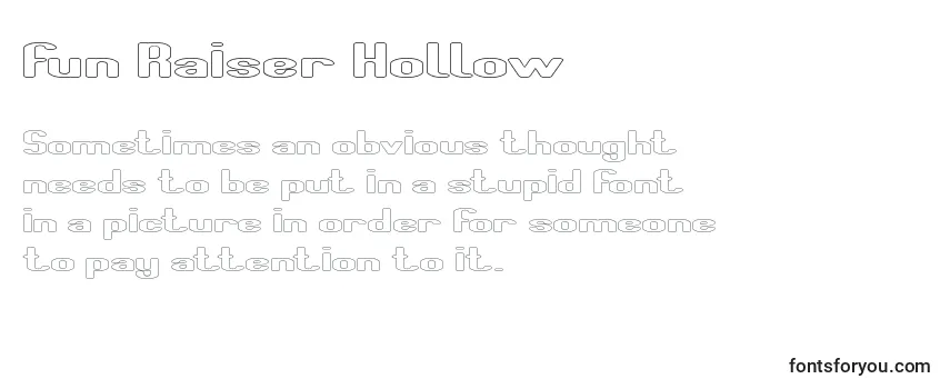 Überblick über die Schriftart Fun Raiser Hollow