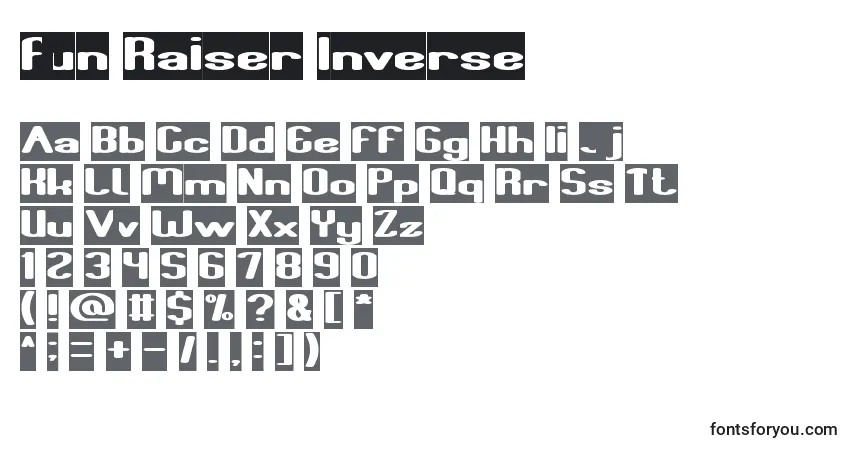 Schriftart Fun Raiser Inverse – Alphabet, Zahlen, spezielle Symbole