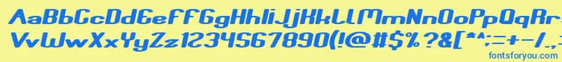 Fun Raiser Italic Font – Blue Fonts on Yellow Background