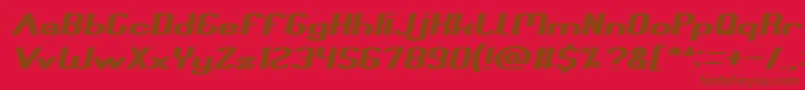 Шрифт Fun Raiser Italic – коричневые шрифты на красном фоне