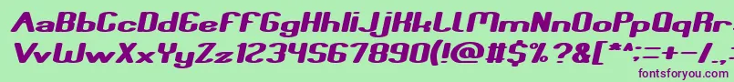 Fun Raiser Italic Font – Purple Fonts on Green Background