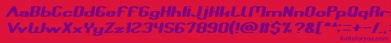 Fun Raiser Italic Font – Purple Fonts on Red Background