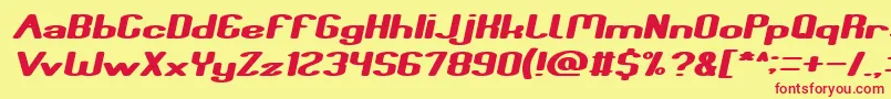 Fun Raiser Italic Font – Red Fonts on Yellow Background