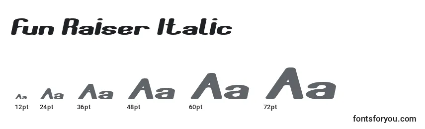 Größen der Schriftart Fun Raiser Italic