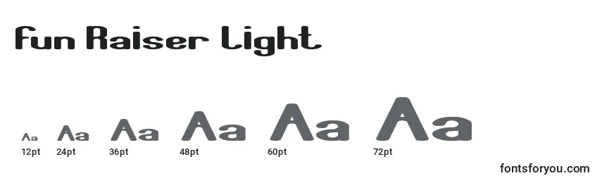 Размеры шрифта Fun Raiser Light