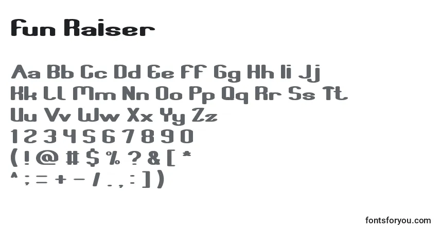 Fun Raiser-fontti – aakkoset, numerot, erikoismerkit