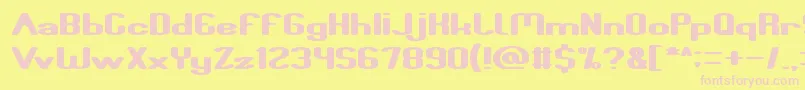 Fun Raiser-fontti – vaaleanpunaiset fontit keltaisella taustalla