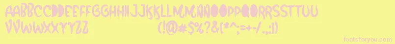 Czcionka Funbox   Personal Use Only – różowe czcionki na żółtym tle