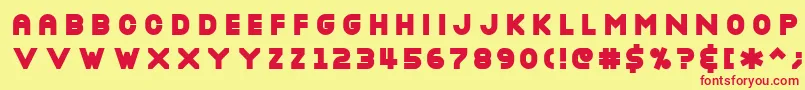 Nottbl Font – Red Fonts on Yellow Background