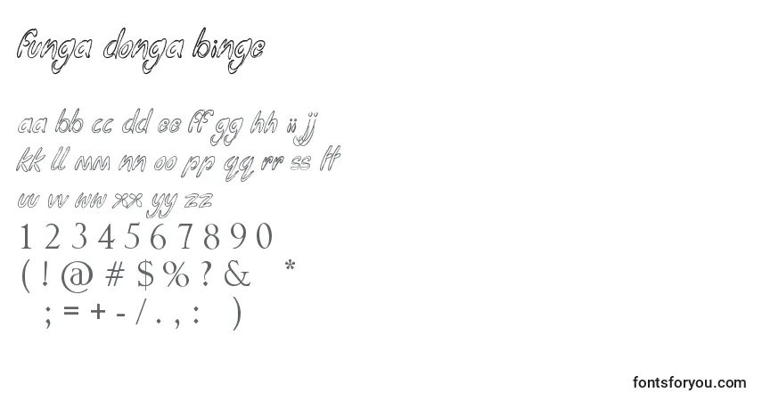 A fonte Funga Donga Binge – alfabeto, números, caracteres especiais