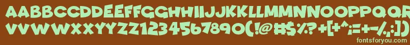 Funhouse Font – Green Fonts on Brown Background