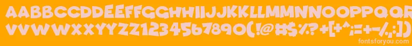 Funhouse Font – Pink Fonts on Orange Background