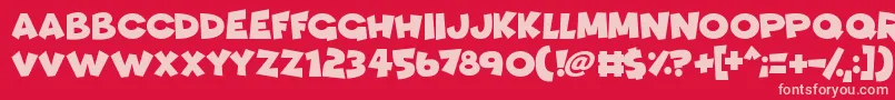 Funhouse Font – Pink Fonts on Red Background