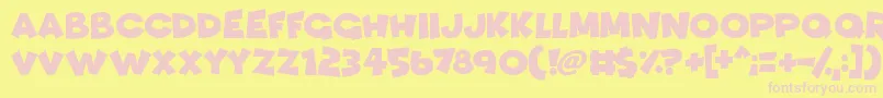Funhouse Font – Pink Fonts on Yellow Background