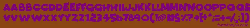 Funhouse Font – Purple Fonts on Brown Background
