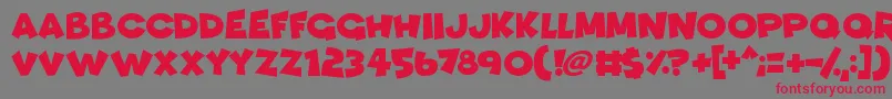 Funhouse Font – Red Fonts on Gray Background