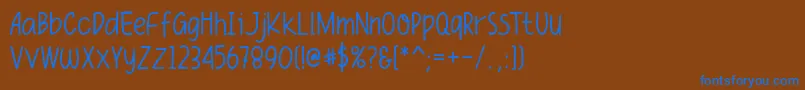 フォントFuniko – 茶色の背景に青い文字