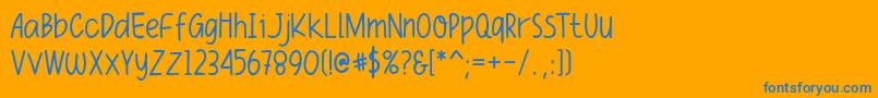 Funiko Font – Blue Fonts on Orange Background