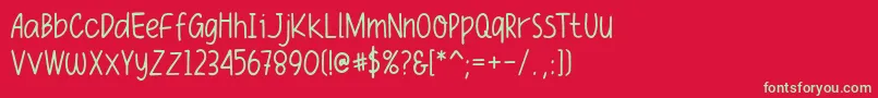 Funiko Font – Green Fonts on Red Background