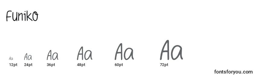 Funiko Font Sizes