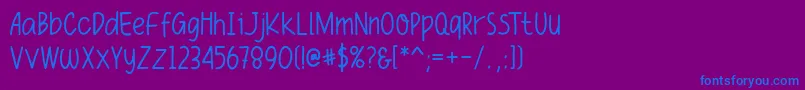 フォントFuniko – 紫色の背景に青い文字