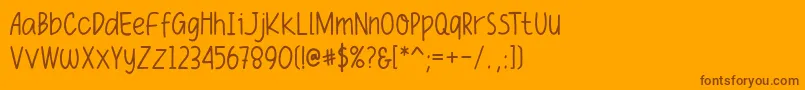 Funiko-Schriftart – Braune Schriften auf orangefarbenem Hintergrund